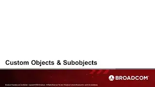 Clarity 1581   Custom Objects and Subobjects