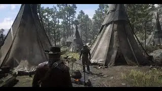 In episode 2, I visited the Indian camp early in the day. #rdr2 , valentine