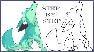 Как нарисовать волка  🐺 Animal Jam 🐺 How to draw a wolf 🐺 Cómo dibujar un lobo