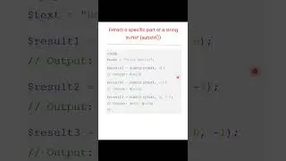 Extract a Specific Part of a String in PHP using substr()