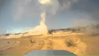 Jeep makes dust donut