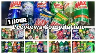 1 Hour of ASMR Sponge Previews Comp | Cleaning Products: Pine, Bleach, Laundry + more