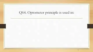 Optometry MCQs Series - Part 13