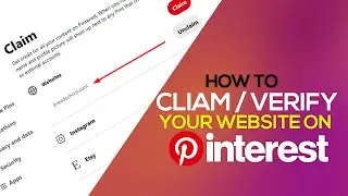 How To Claim Your website On Pinterest - Verify Website on Pinterest