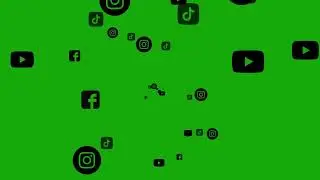 HD Green Screen | Social Media SOFT Floating Icons | Facebook | YouTube | Instagram | TikTok