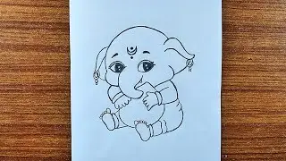 How to Draw Ganpati Ganesh With Modak-Pencil Chitra | Ganesh Chaturthi Drawing | Easy Pencil Drawing
