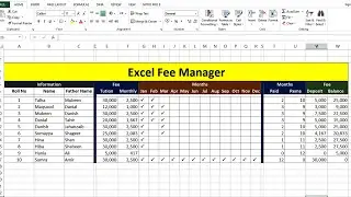 Excel Fee Manager | Maintain School Fee in Excel | Digital Fee Register