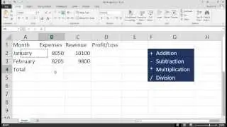Excel 2013: Creating Formulas Using Mathematical Operators