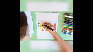 Рисуем РАЗНОЦВЕТНУЮ РЫБКУ | Draw a COLORFUL FISH | #Shorts