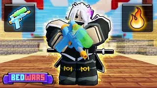 New Water Gun + Caitlyn Kit + Fire Enchant Is OP! (Roblox Bedwars)