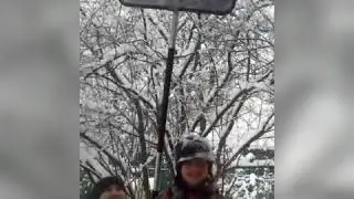 Snow is falling at me.