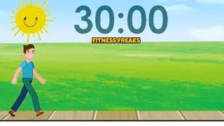 30 minutes walk in a park with ⌛ timer nd background music 🎶