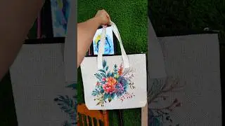 Jhola Bag, Flowers Painting 🌺🌹#shorts #youtubeshorts #flower #painting