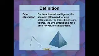 Video Definitions: 3D Geometry: Definition 3: Base