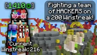 3 HACKERS 6v3 us on a 200 Winstreak... | Hypixel Bedwars