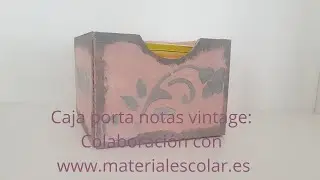 Caja porta notas vintage: Colaboración con www.materialescolar.es.