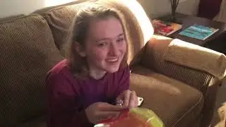 My sister sucking helium balloons