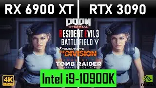 AMD RX 6900XT VS RTX 3090 4K Benchmarks Tested on 5 Games with Intel i9-10900K