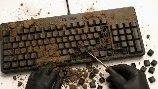Clean The Dirtiest Keyboard Buried In Mud | Change Cleaning ASMR