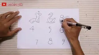 Menggambar Hewan Dari Angka 1-9 | Untuk Anak