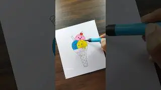 cute ice cream drawing easy | story time #shorts #summervibes