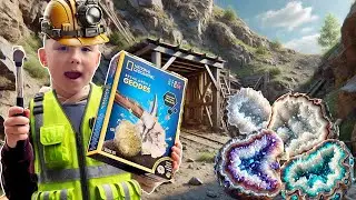 Break Open Geode Rocks with Alex / Fun Science for kids