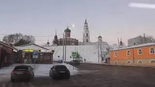 По центру Волоколамска - зимним вечером едем на ЛиАЗ-5292.60 по городской 