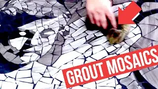 Grouting mosaic tile art - tutorial video