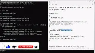 Lec-4 How to create a Parameterized Constructor by Using Notepad in a java?