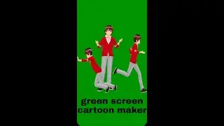 Green screen cartoon red man character make movies and storys..