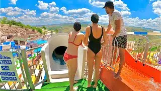 Water Slides at Waterpark Çankaya Aquapark in Ankara Türkiye