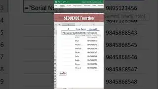 #shorts - Auto serial number in excel in 30sec | create your dynamic serial number