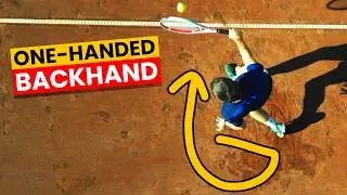 Tennis One-Handed Backhand Technique In Slow Motion - Top View