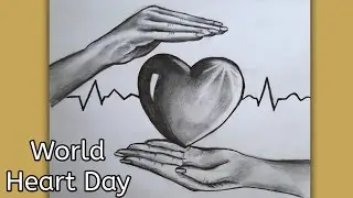 Heart Day Poster - World Heart Day Drawing 2020 - Heart Drawing Easy