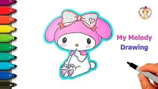 How to draw My Melody 💗 My Melody drawing easy step by step | Onegai My Melody