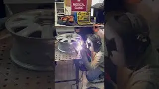 Quick cracked aluminum rim repair #car #welding #carrepair #tigwelding #aluminumwelding