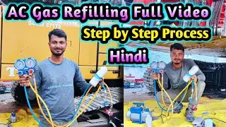AC Gas Refilling Full Video | Ac Gas Leak Check | JCB, Excavator Ac | Car Ac Gas Refilling in Hindi