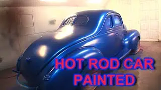 How To Fix And Paint A Wrecked Hot Rod Car! Part 4 - Base Coat / Clear Coat PAINTED