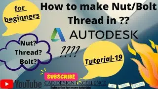 Thread in autodesk inventor || how to make nut in inventor || how to make a nut and bolt in inventor