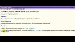 Correct the Customizing settings for ledgers for the universal journal - FINS_ACDOC_CUST201