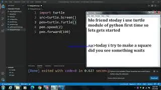 How to make Square shape in python by using Turtle module || Be_Coder_King ||
