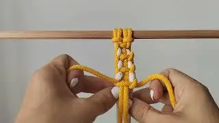 Makramé Laposcsomó extra csomó hozzáadásával / Macrame Pattern For Beginners