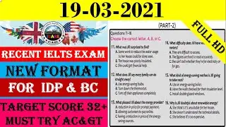Recent IELTS Exam Listening Test With Answers | IELTS Listening Test 2021 | 19-03-2021 