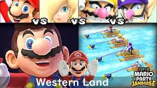 Super Mario Party Jamboree Mario vs Rosalina vs Wario vs Waluigi in Western Land