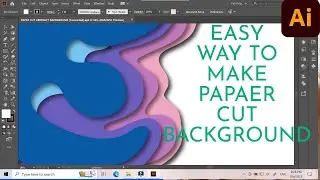 PAPER CUT ABSTRACT BACKGROUND ILLUSTRATION PROCESS IN ADOBE ILLUSTRATOR
