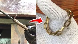 How to make 18k gold chain bracelet 🔥🔨 #Gold18k #Gold #viral #video #silver #jewellry #jewelry