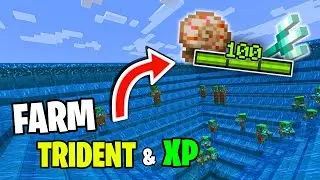 Minecraft Easiest Trident Farm 1.21 - AFK XP Drowned Farm