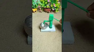 Mini hand pump project water with cow bathed mimi motor 