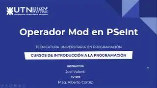 2- Video Pseint 2020 | Operador Mod/Residuo en Pseint