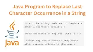 java Program to Replace Last Character Occurrence in a String
